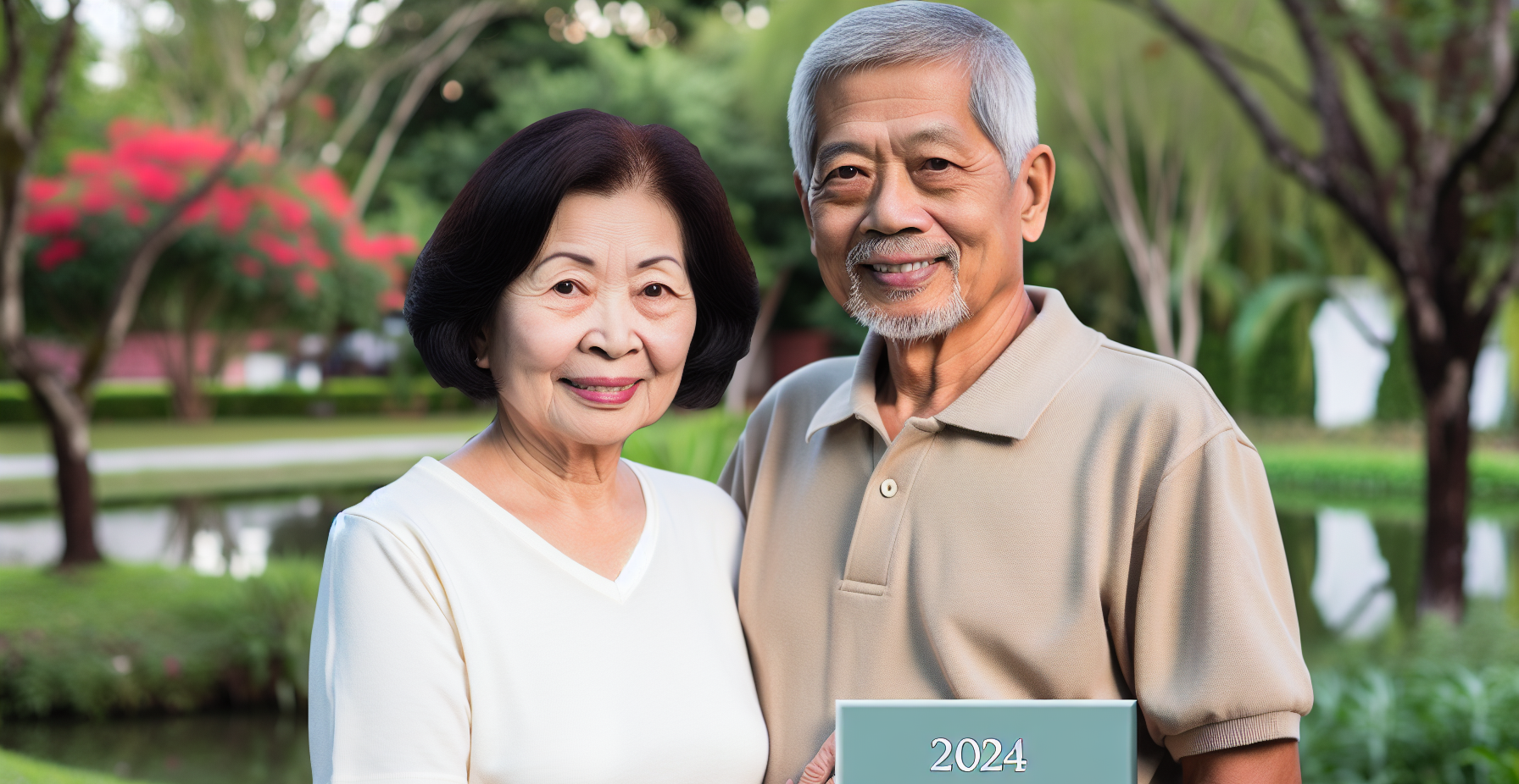 2024 Preparedness Calendar. An older couple stands together 