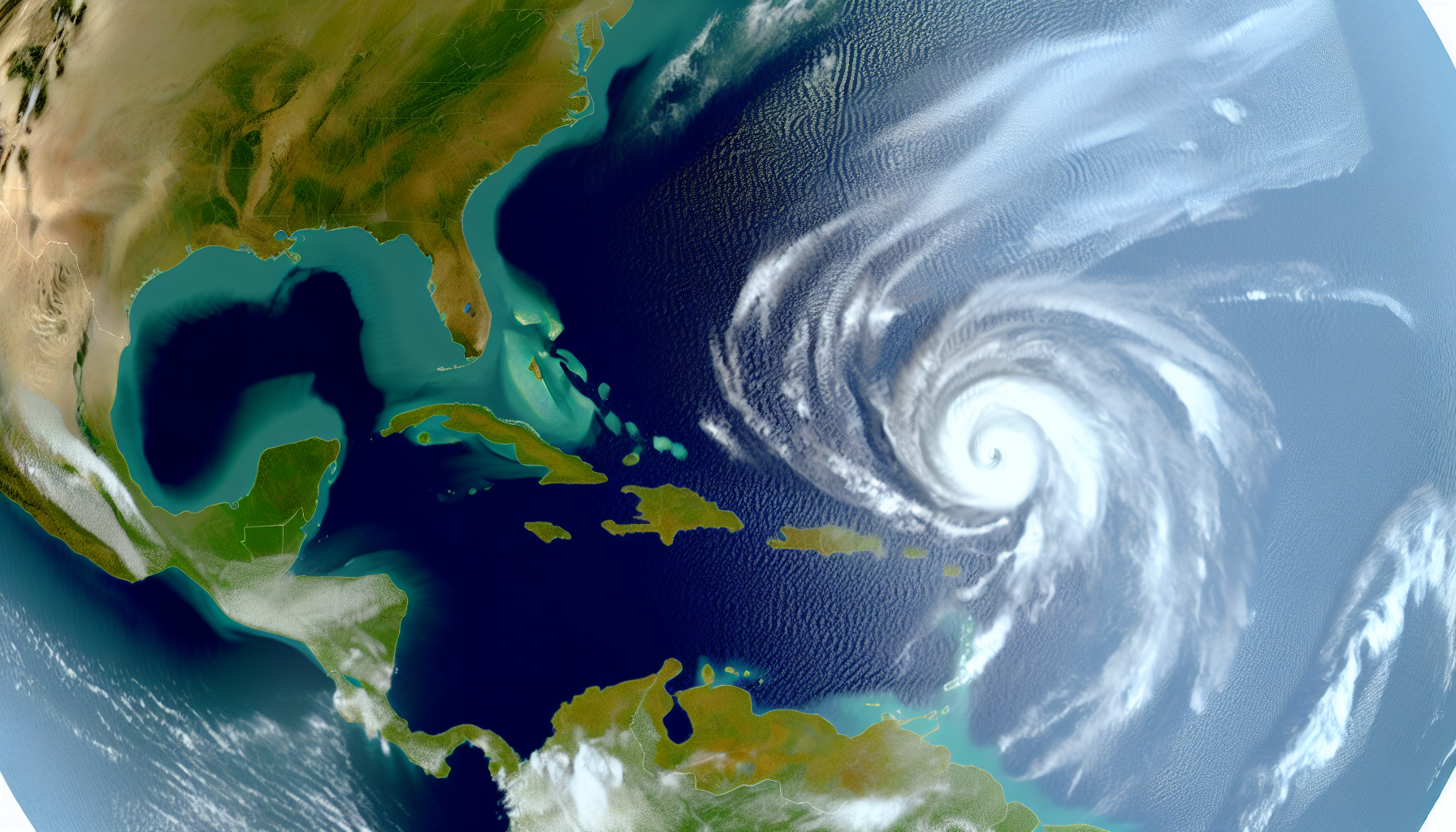 a satelite image of a hurricane off the coast of the United State