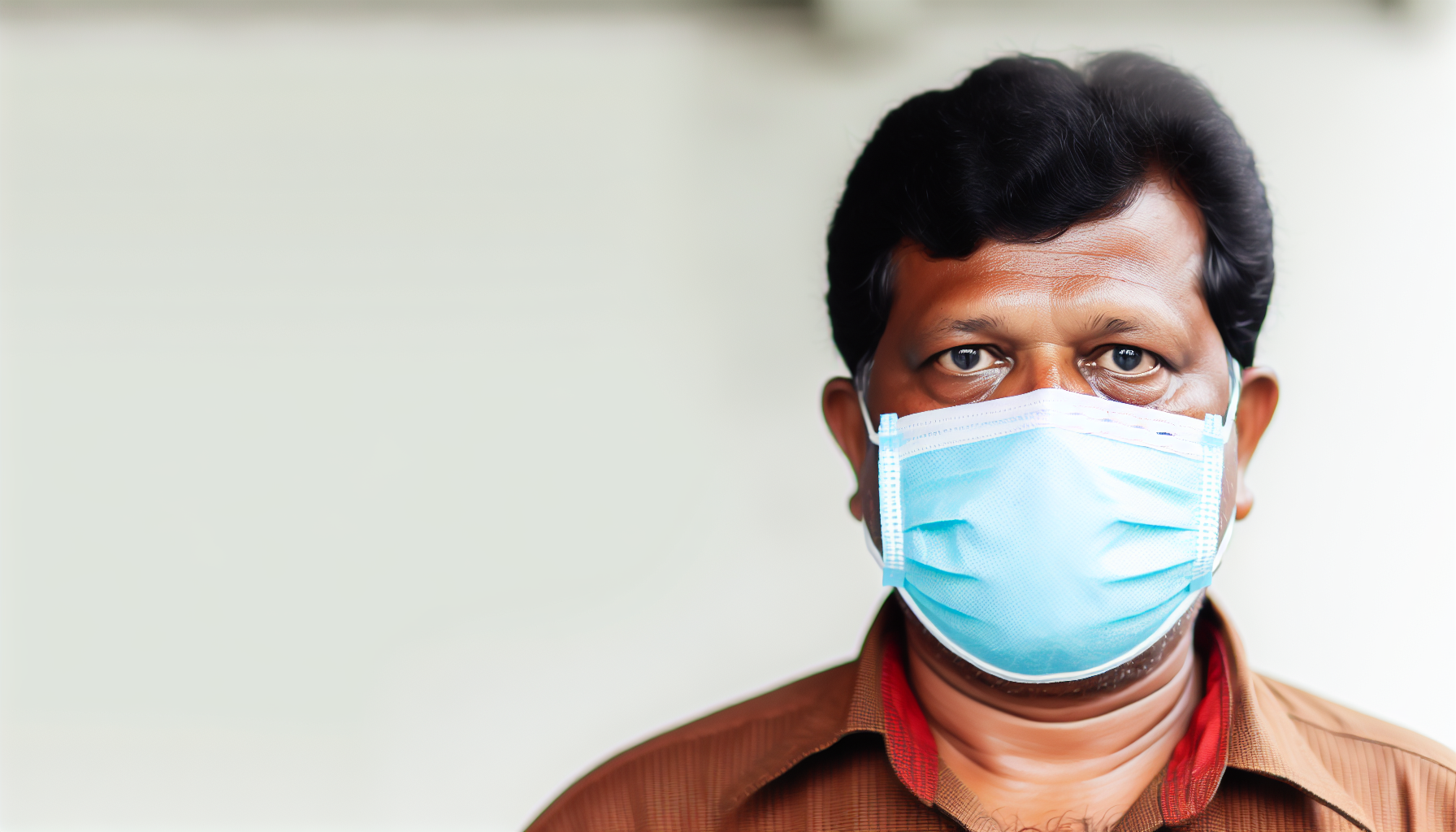 man wearing a face mask to protect from illness