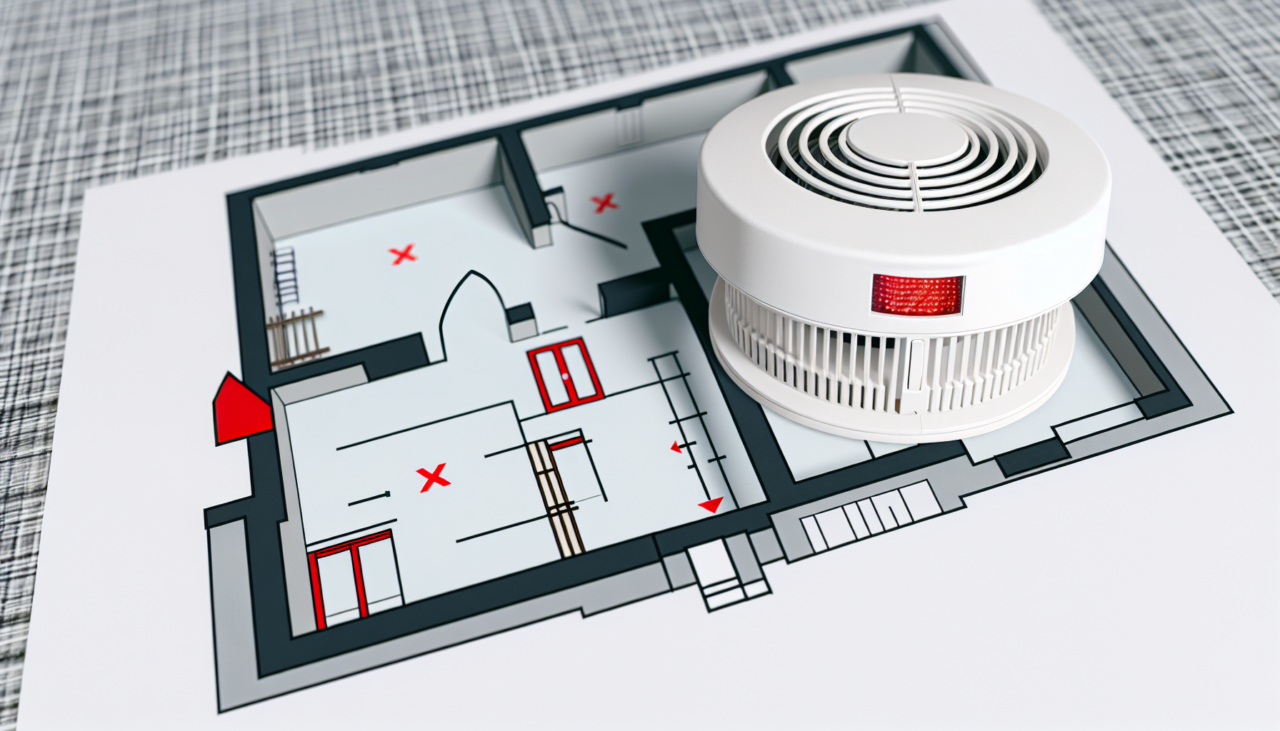 A fire escape plan and a smoke detector. 
