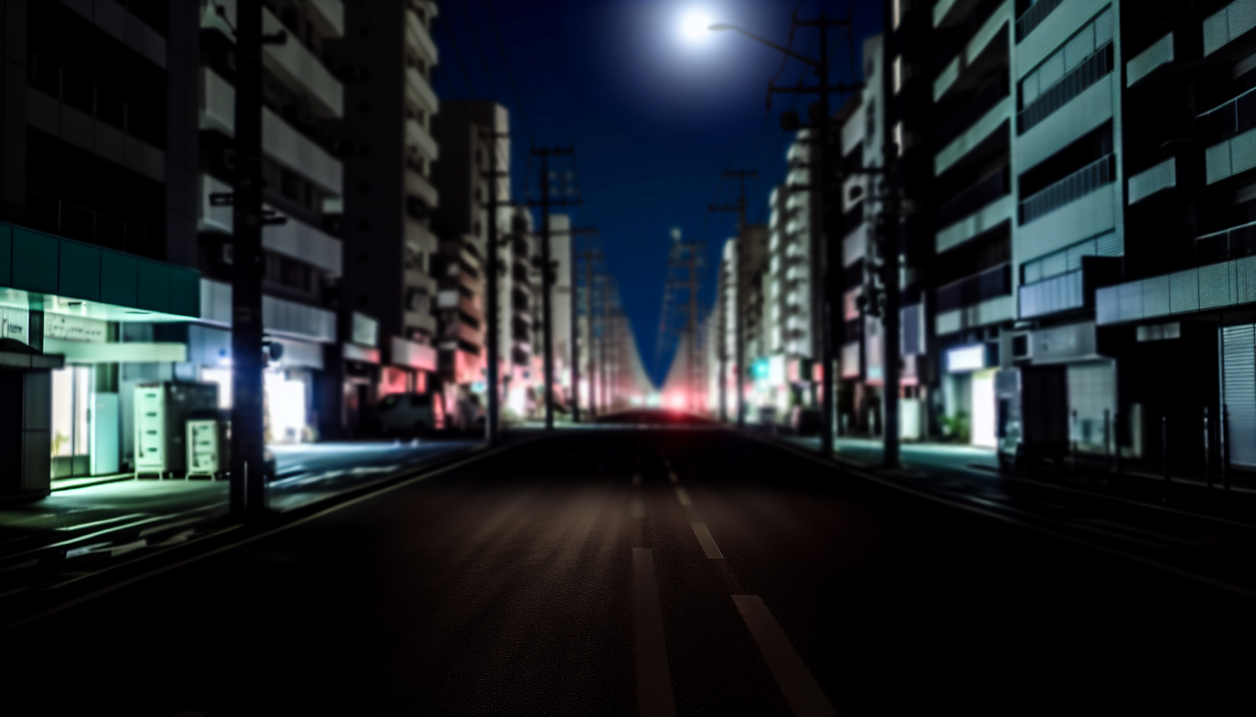 Unlit street light at night