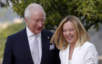 Giorgia Meloni welcomes the King at Villa Pamphili in Rome